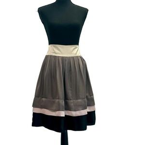 Zara skater circle pleated colour block skirt gray black pink cream Sz S